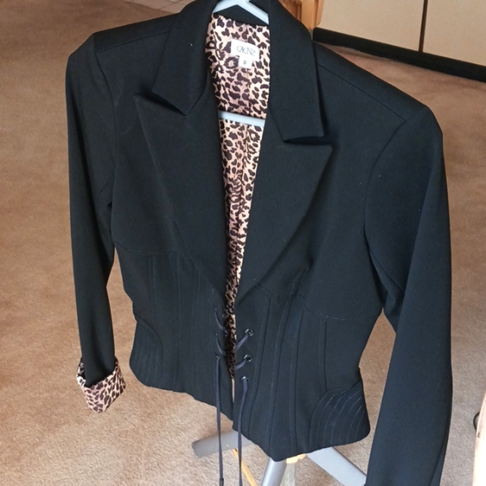 Vintage Women's  Dress "Blazer",from store Cache,,sz0, -NEW- animal print lining